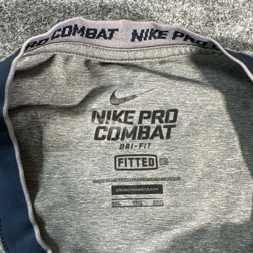 Nike Pro Combat Men's Dri-Fit Gray Ken Griffey Swingman 3/4 Sleeve Shirt XXL